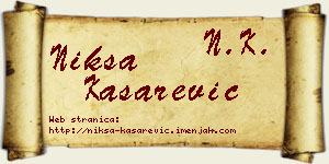 Nikša Kašarević vizit kartica